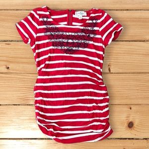 Jessica Simpson maternity t-shirt size XS.  With zipper and embroidered detail.